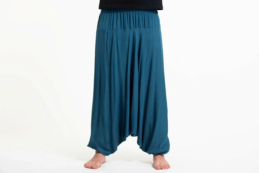 HaremPants.com Solid Color Drop Crotch Men's Harem Pants In Aqua Blue 4 HaremPants.com Solid Color Drop Crotch Men's Harem Pants In Aqua Blue