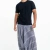 HaremPants.com Aztec Stripes Drop Crotch Men's Harem Pants In Gray