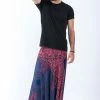 HaremPants.com Geometric Mandalas Drop Crotch Men's Harem Pants In Blue