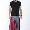 HaremPants.com Geometric Mandalas Drop Crotch Men's Harem Pants In Red