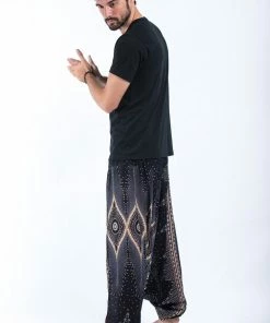 HaremPants.com Diamond Peacock Drop Crotch Men's Harem Pants In Black