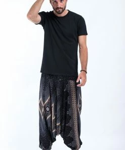 HaremPants.com Diamond Peacock Drop Crotch Men's Harem Pants In Black