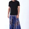 HaremPants.com Diamond Peacock Drop Crotch Men's Harem Pants In Blue