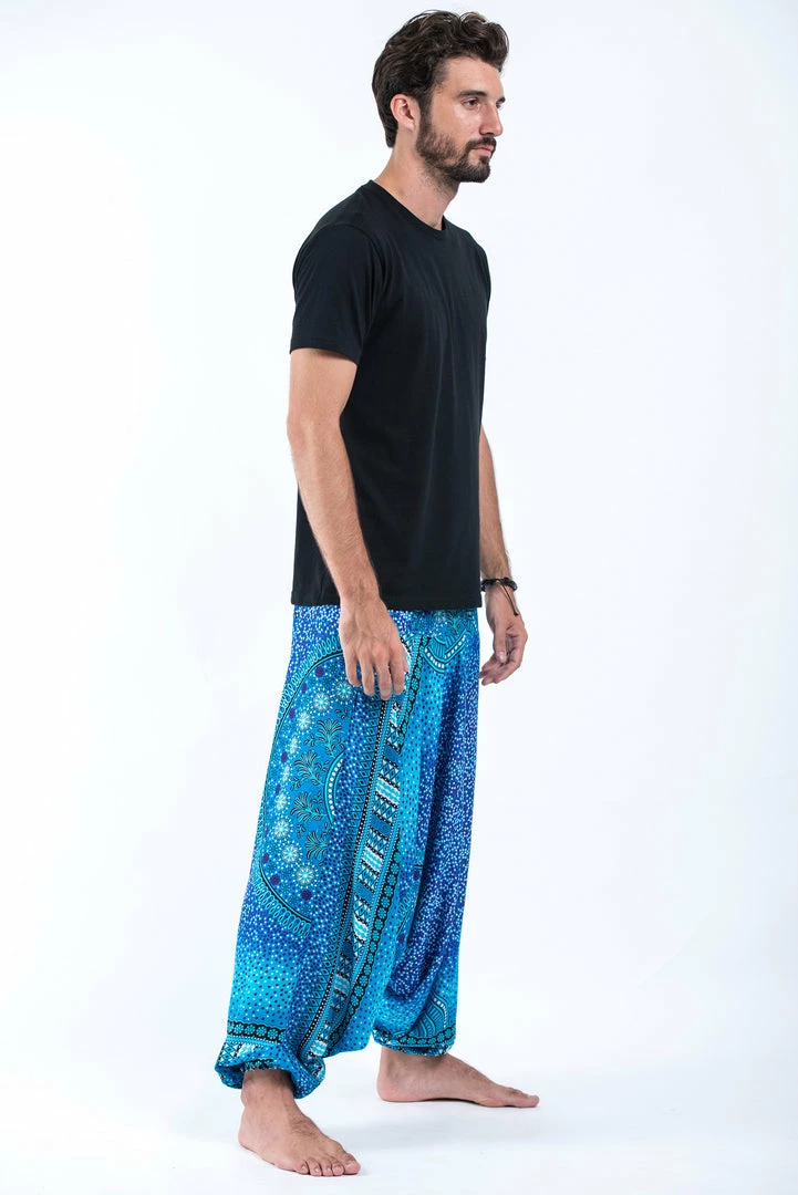 HaremPants.com Tribal Chakras Drop Crotch Men's Harem Pants In Blue 5 HaremPants.com Tribal Chakras Drop Crotch Men's Harem Pants In Blue