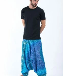 HaremPants.com Tribal Chakras Drop Crotch Men's Harem Pants In Blue 11 HaremPants.com Tribal Chakras Drop Crotch Men's Harem Pants In Blue