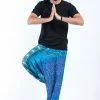 HaremPants.com Tribal Chakras Drop Crotch Men's Harem Pants In Blue