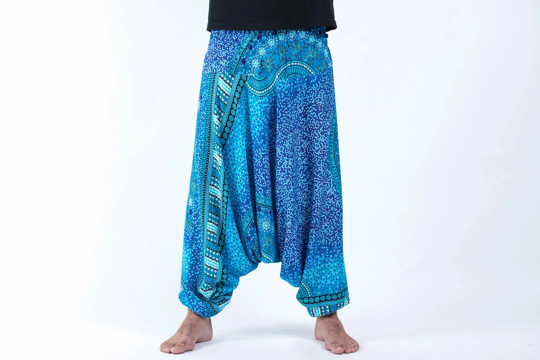 HaremPants.com Tribal Chakras Drop Crotch Men's Harem Pants In Blue 4 HaremPants.com Tribal Chakras Drop Crotch Men's Harem Pants In Blue