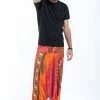 HaremPants.com Tribal Chakras Drop Crotch Men's Harem Pants In Orange