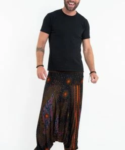 HaremPants.com Peacock Eye Drop Crotch Men's Harem Pants In Black