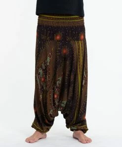 HaremPants.com Peacock Eye Drop Crotch Men's Harem Pants In Brown