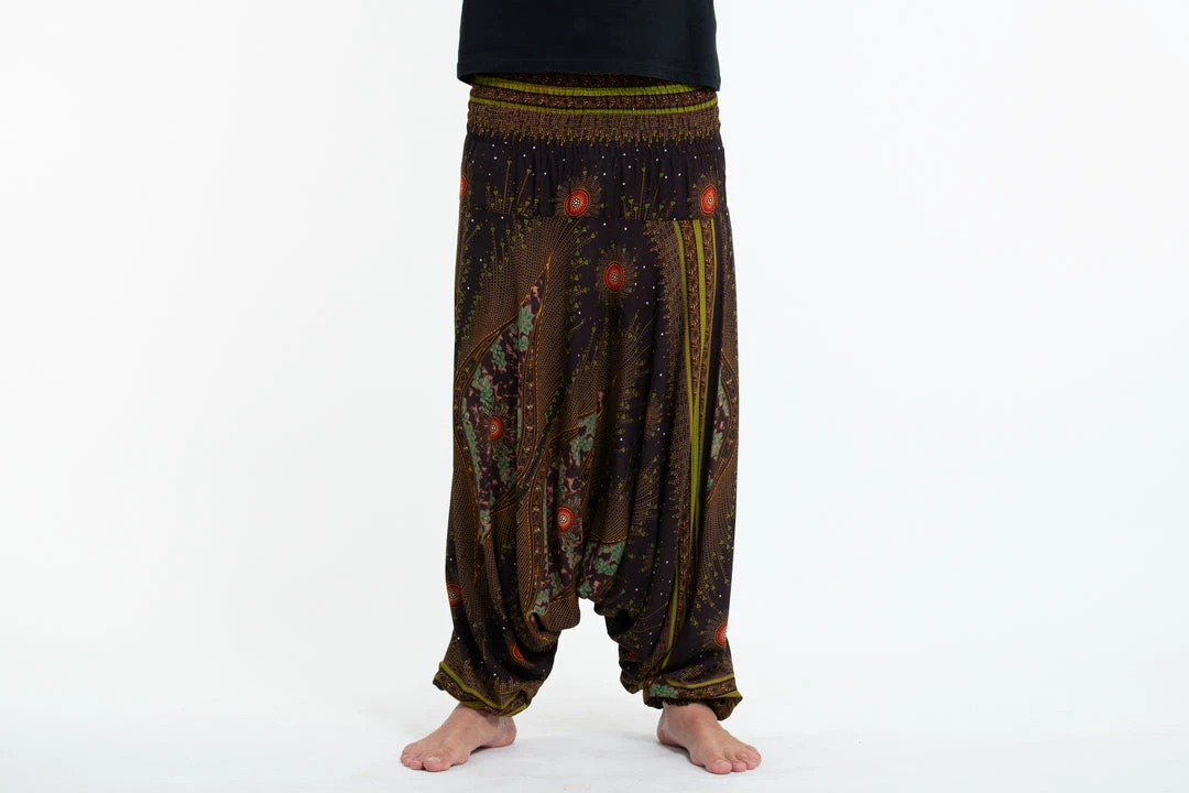 HaremPants.com Peacock Eye Drop Crotch Men's Harem Pants In Brown 4 HaremPants.com Peacock Eye Drop Crotch Men's Harem Pants In Brown