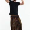 HaremPants.com Peacock Eye Drop Crotch Men's Harem Pants In Brown