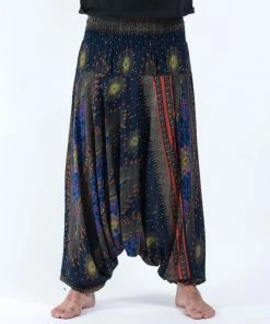 HaremPants.com Peacock Eye Drop Crotch Men's Harem Pants In Navy