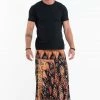 HaremPants.com Peacock Paisley Drop Crotch Men's Harem Pants In Black