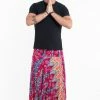 HaremPants.com Peacock Paisley Drop Crotch Men's Harem Pants In Pink