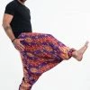 HaremPants.com Peacock Paisley Drop Crotch Men's Harem Pants In Purple