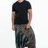 HaremPants.com Paisley Feathers Drop Crotch Men's Harem Pants In Green
