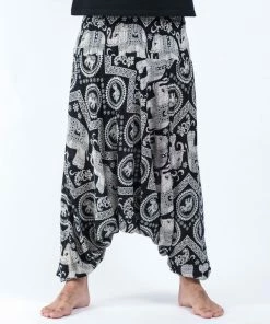 HaremPants.com Imperial Elephant Drop Crotch Men's Elephant Pants In Black