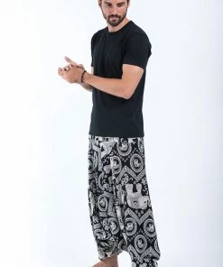 HaremPants.com Imperial Elephant Drop Crotch Men's Elephant Pants In Black