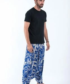 HaremPants.com Imperial Elephant Drop Crotch Men's Elephant Pants In Blue 8 HaremPants.com Imperial Elephant Drop Crotch Men's Elephant Pants In Blue