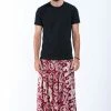 HaremPants.com Imperial Elephant Drop Crotch Men's Elephant Pants In Red
