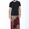 HaremPants.com Floral Mandalas Drop Crotch Men's Harem Pants In Maroon