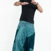 HaremPants.com Floral Mandalas Drop Crotch Men's Harem Pants In Teal