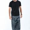 HaremPants.com Marble Elephant Drop Crotch Men's Elephant Pants In Black