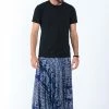 HaremPants.com Marble Elephant Drop Crotch Men's Elephant Pants In Blue