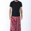 HaremPants.com Marble Elephant Drop Crotch Men's Elephant Pants In Red