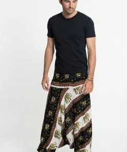 HaremPants.com Elephant Bliss Drop Crotch Men's Elephant Pants In Black