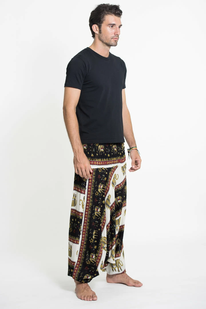 HaremPants.com Elephant Bliss Drop Crotch Men's Elephant Pants In Black 5 HaremPants.com Elephant Bliss Drop Crotch Men's Elephant Pants In Black
