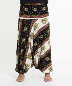 HaremPants.com Elephant Bliss Drop Crotch Men's Elephant Pants In Black