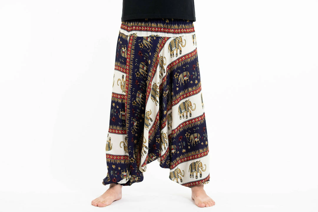 HaremPants.com Elephant Bliss Drop Crotch Men's Elephant Pants In Navy 4 HaremPants.com Elephant Bliss Drop Crotch Men's Elephant Pants In Navy