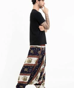 HaremPants.com Elephant Bliss Drop Crotch Men's Elephant Pants In Navy 7 HaremPants.com Elephant Bliss Drop Crotch Men's Elephant Pants In Navy