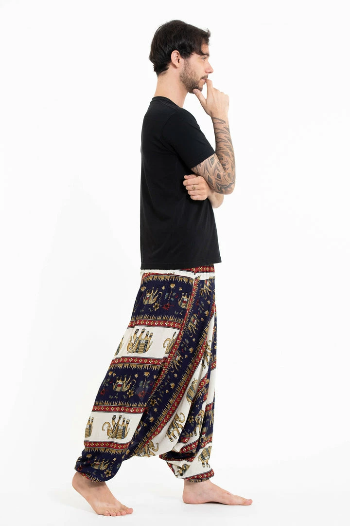 HaremPants.com Elephant Bliss Drop Crotch Men's Elephant Pants In Navy 5 HaremPants.com Elephant Bliss Drop Crotch Men's Elephant Pants In Navy