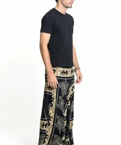 HaremPants.com Turtle Print Drop Crotch Men's Harem Pants In Gold 9 HaremPants.com Turtle Print Drop Crotch Men's Harem Pants In Gold