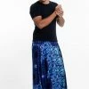 HaremPants.com Paisley Mandalas Drop Crotch Men's Harem Pants In Blue