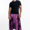 HaremPants.com Paisley Mandalas Drop Crotch Men's Harem Pants In Purple