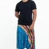 HaremPants.com Triangles Drop Crotch Men's Harem Pants In Ocean Blue