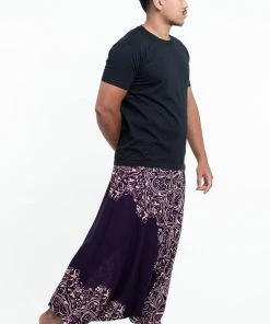 HaremPants.com Vines Drop Crotch Men's Harem Pants In Purple