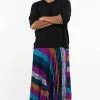 HaremPants.com Plus Size Boho Blue Striped Drop Crotch Men's Harem Pants