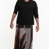 HaremPants.com Plus Size Peacock Feathers Drop Crotch Men's Harem Pants In Black