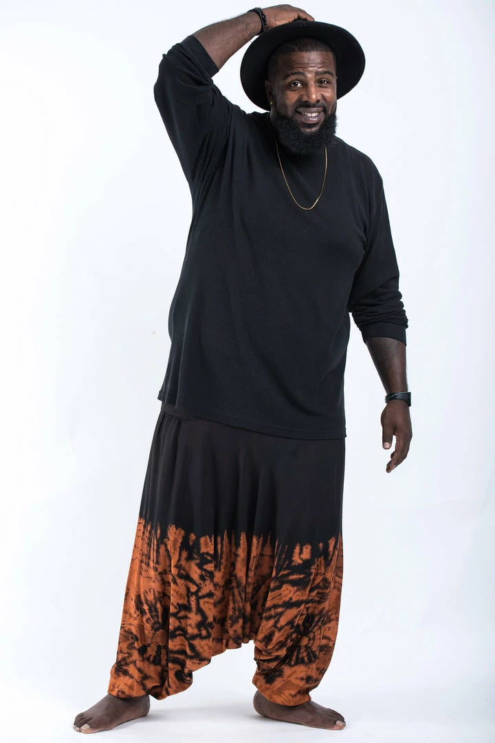 HaremPants.com Plus Size Tie Dye Drop Crotch Men's Harem Pants In Black 05 3 HaremPants.com Plus Size Tie Dye Drop Crotch Men's Harem Pants In Black 05