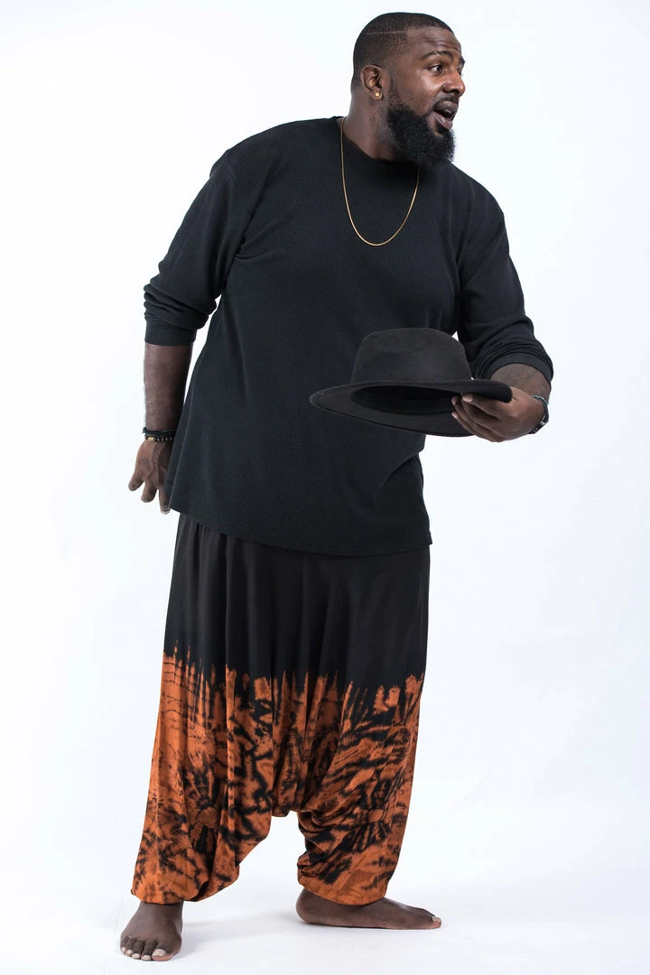 HaremPants.com Plus Size Tie Dye Drop Crotch Men's Harem Pants In Black 05 5 HaremPants.com Plus Size Tie Dye Drop Crotch Men's Harem Pants In Black 05