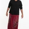 HaremPants.com Plus Size Diamond Peacock Drop Crotch Men's Harem Pants In Red
