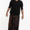 HaremPants.com Plus Size Peacock Eyes Drop Crotch Men's Harem Pants In Black