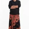 HaremPants.com Plus Size Lotus Mandalas Drop Crotch Men's Harem Pants In Black