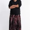 HaremPants.com Plus Size Paisley Feathers Drop Crotch Men's Harem Pants In Black