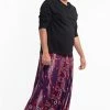 HaremPants.com Plus Size Paisley Feathers Drop Crotch Men's Harem Pants In Purple